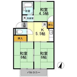 パヒュームタウンA棟の物件間取画像